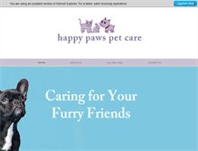 Tablet Screenshot of happypawspetcare.co.uk